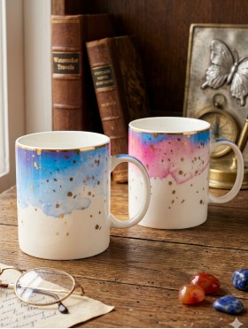 He & She Matching Porcelain Mug Set With Gift Box